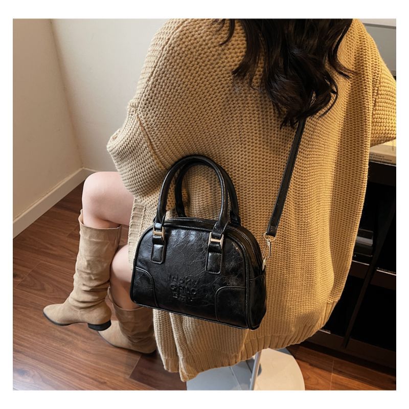 Luxurious Faux Leather Structured Handbag Bowlift