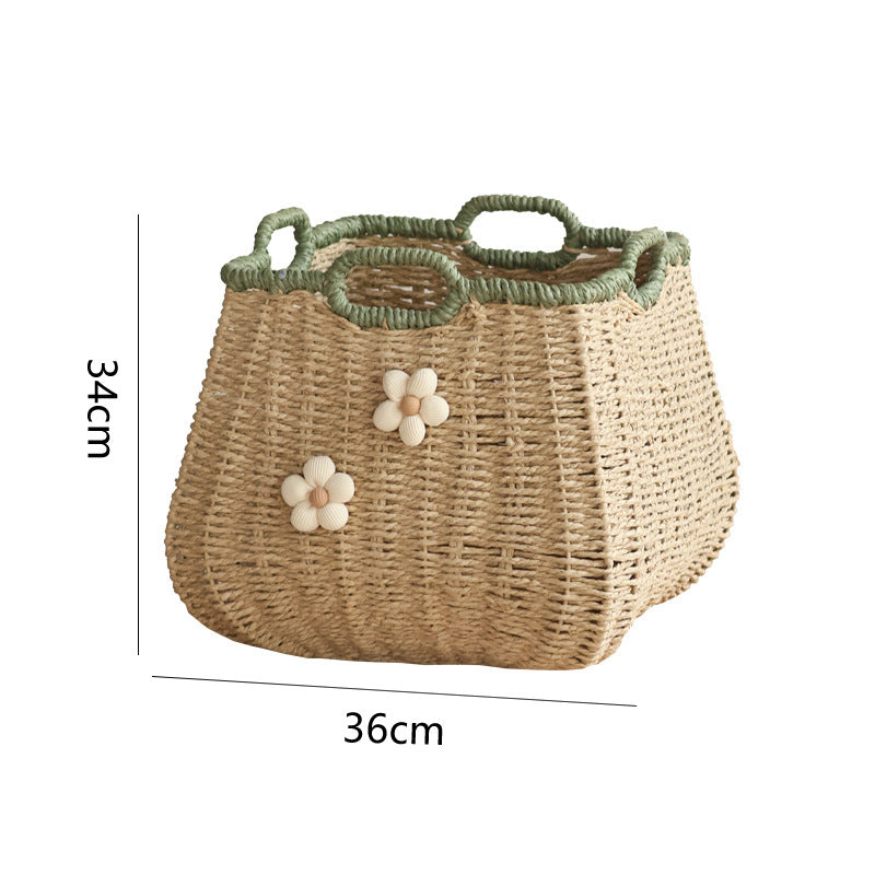 Stylish storage basket with flower appliqué Bowlift