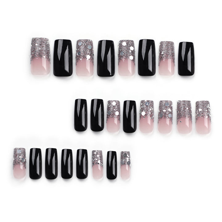 Artistic Acrylic Nails with Glitter Accents Bowlift