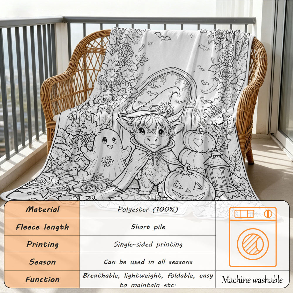 Cozy Halloween-Themed Throw Blanket