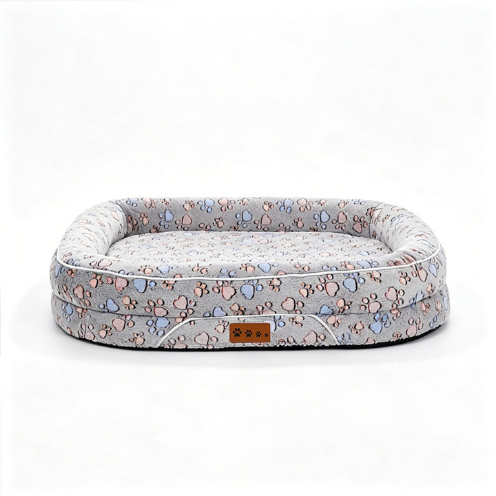 Plush Heart-Patterned Dog Bed