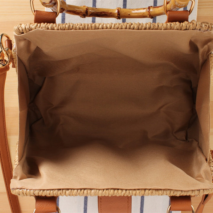 Handbag with Modern Woven Design and Adjustable Shoulder Strap Bowlift