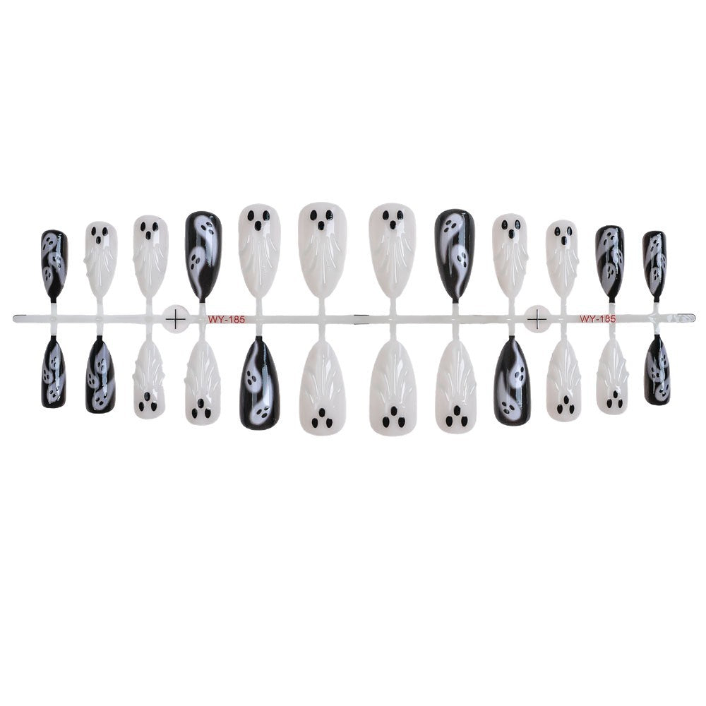 Ghost-Themed Press-On Nail Art Set Bowlift