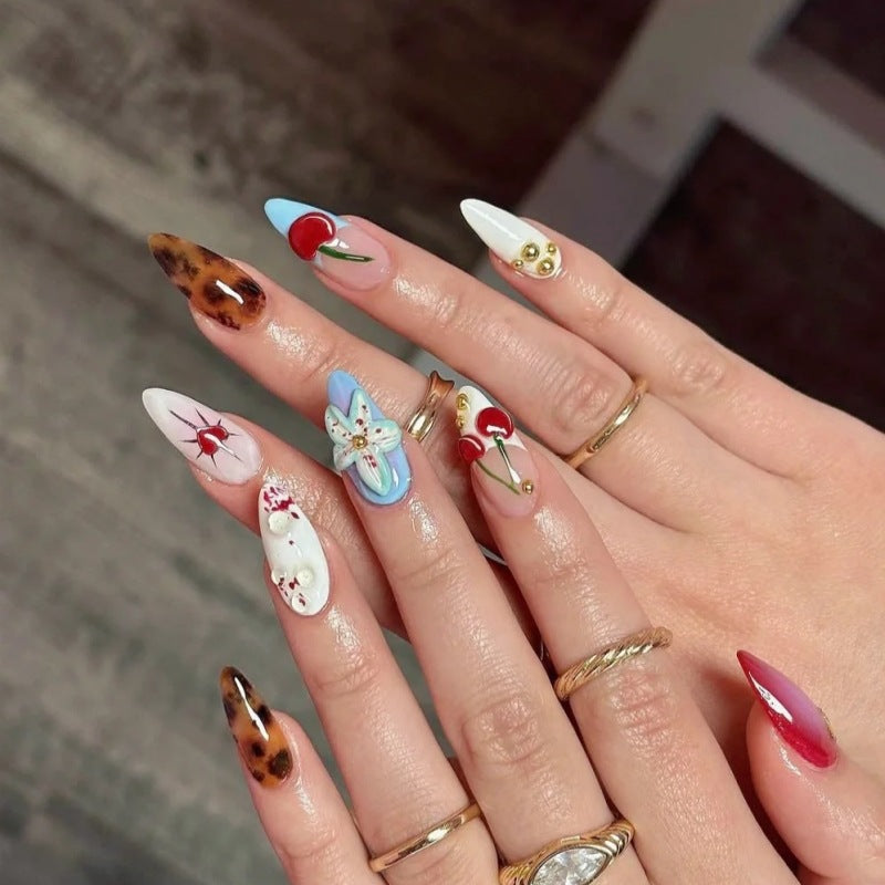 Elegant Decorative Press-On Nail Art Set Bowlift