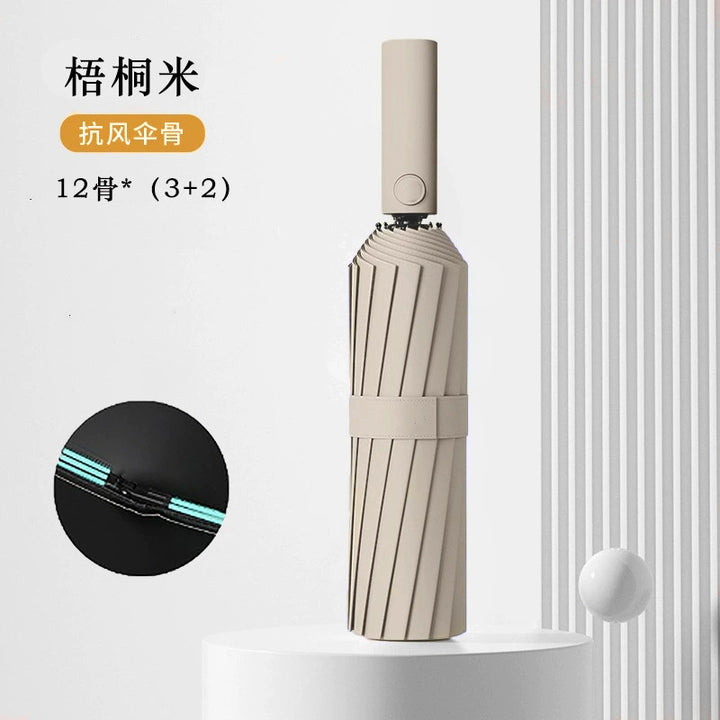 Women‘s Folding Umbrella with Innovative Wind Protection System Bowlift