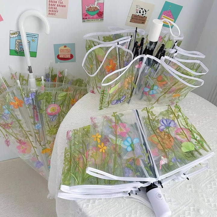 Women Floral Pattern Umbrella Bowlift