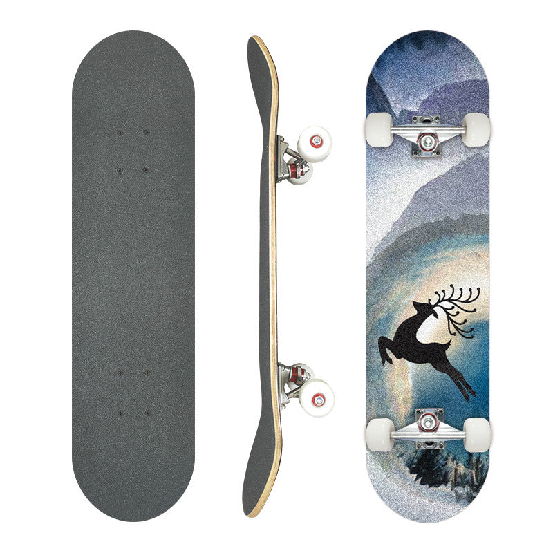 Complete Street Skateboard with Maple Deck Concave and Durable PU Wheels Bowlift