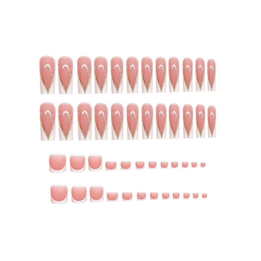 Elegant French Tip Press-On Nail Design Bowlift