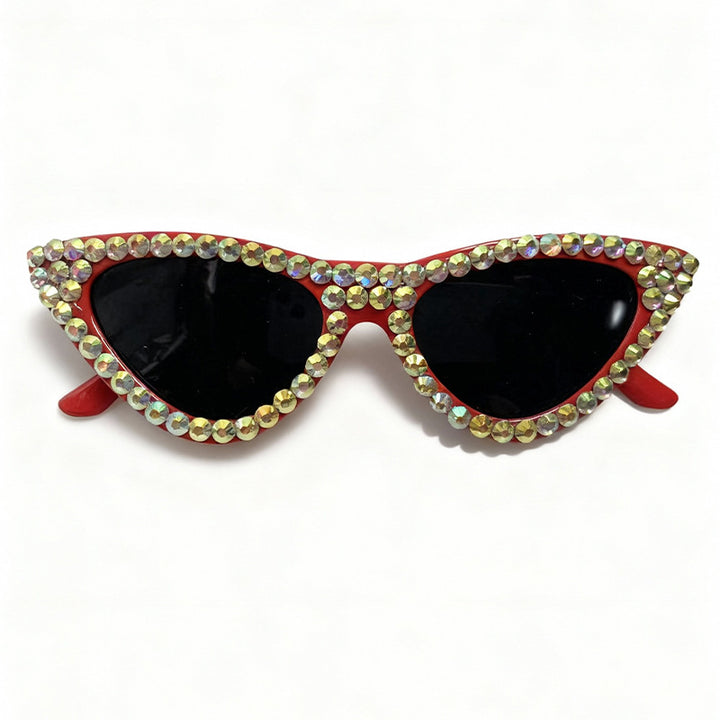 Glamorous Rhinestone-Accented Cat-Eye Sunglasses Bowlift