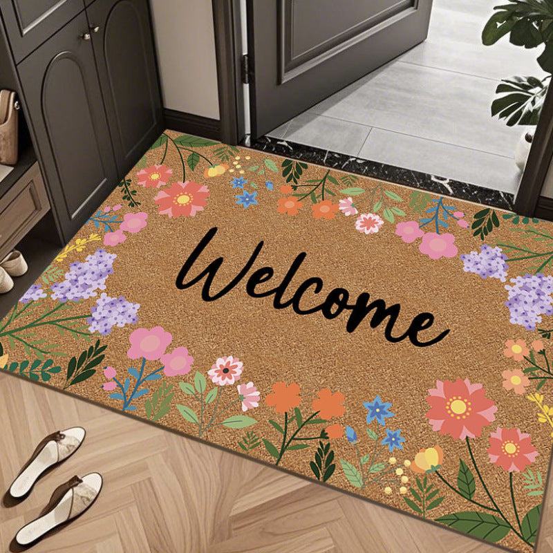 Colorful Artistic Floral Area Mat