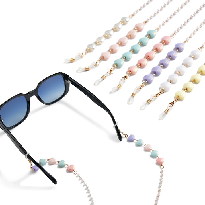 Heart-Shaped Beaded Eyewear Chain Bowlift