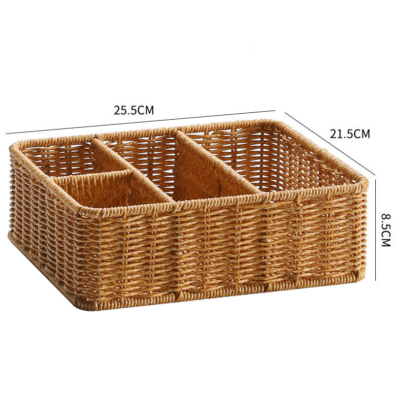 Multi-Sectional Woven Storage Basket Bowlift