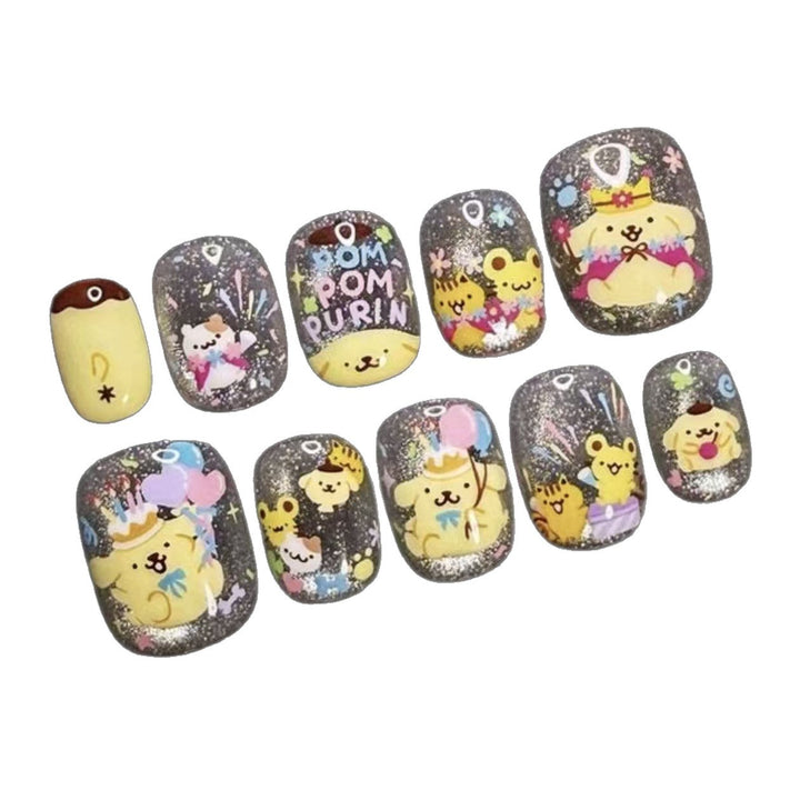 Whimsical Character Press-On Nail Art Set Bowlift
