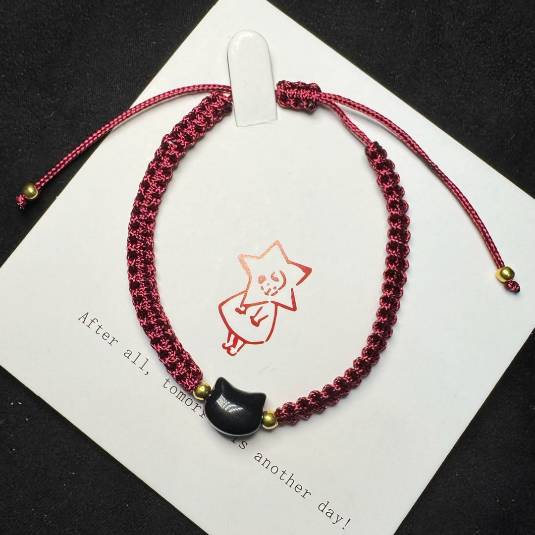 Adjustable Cat-Themed Friendship Bracelet Bowlift