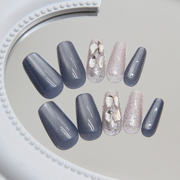 Glamorous Crystal-Embellished Press-On Nail Tips Bowlift