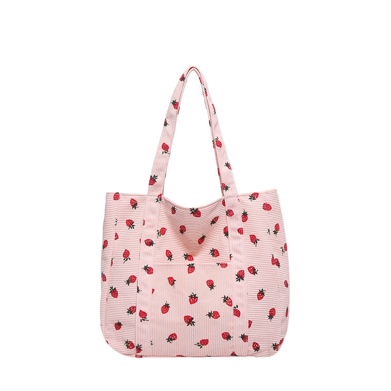 WoStylish Corduroy Shopping Tote Bowlift