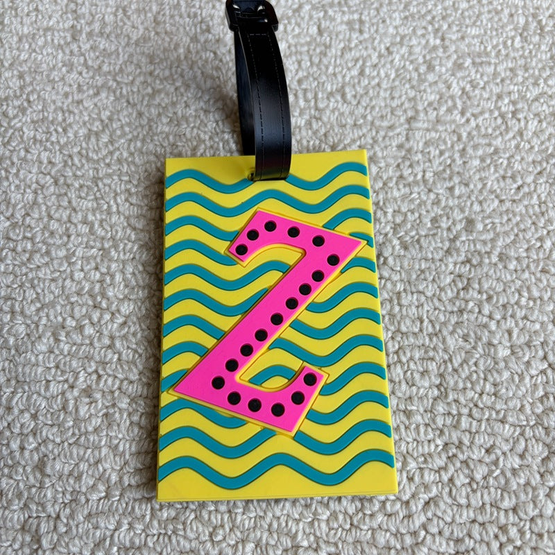Personalized Striped Luggage Tag Bowlift