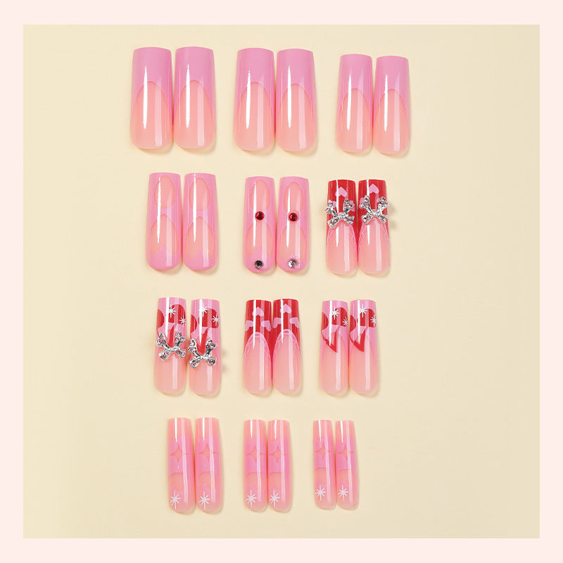 Creative nail art set with glitter and heart designs Bowlift