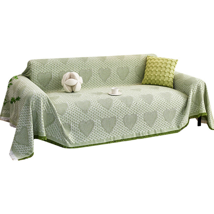 Cozy Heart Pattern Sofa Throw Blanket