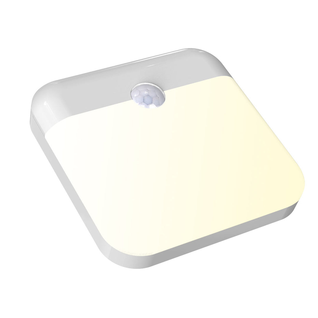 Square rechargeable LED wall sensor night light with magnetic adhesive mount Bowlift