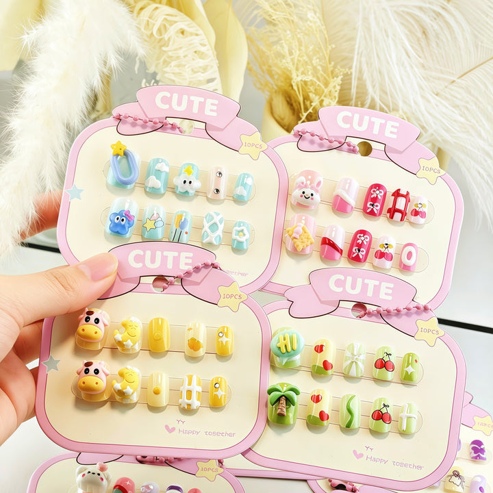 Colorful Nail Art Artificial Nails with Summery Designs Bowlift