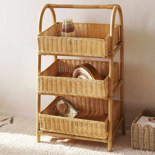 Multifunctional shelf with woven baskets Bowlift