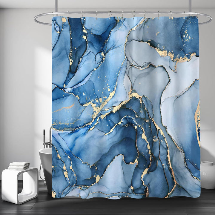 Artistic Marble Texture Shower Curtain Bowlift