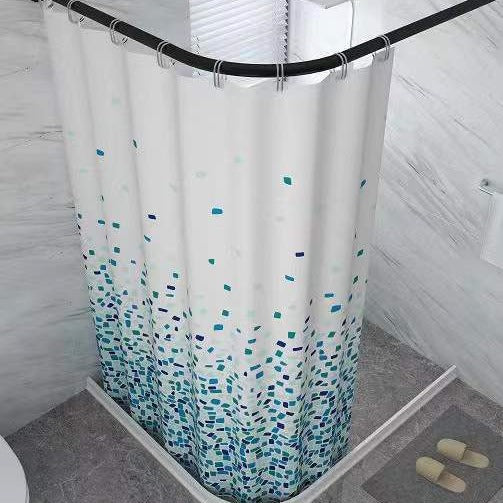 Mosaic-Patterned Shower Curtain Bowlift