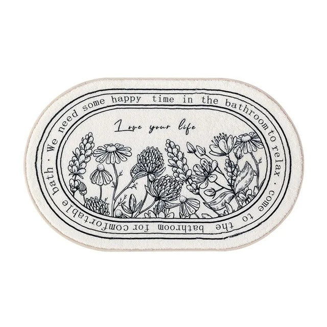 Decorative Floral Bath Mat