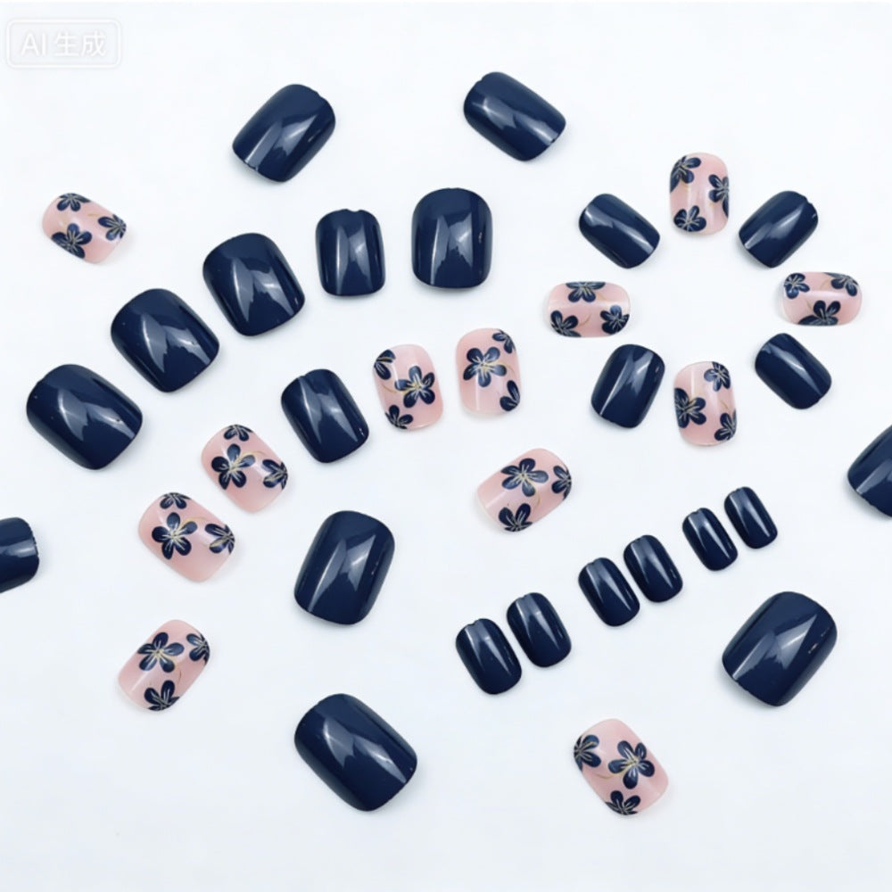 Artistic Floral Press-On Nails Bowlift