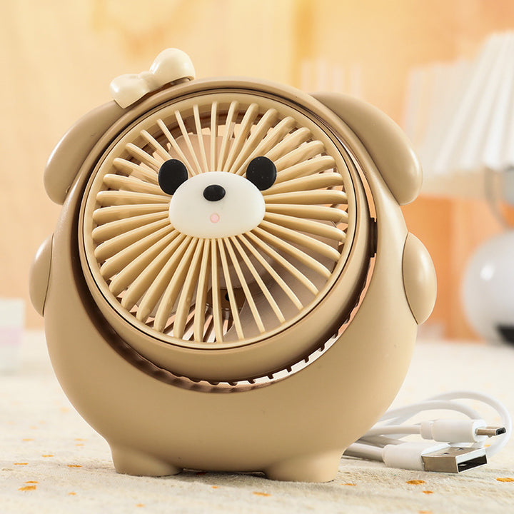 Ladies Portable Mini Hand Fan with Playful Animal Design Bowlift