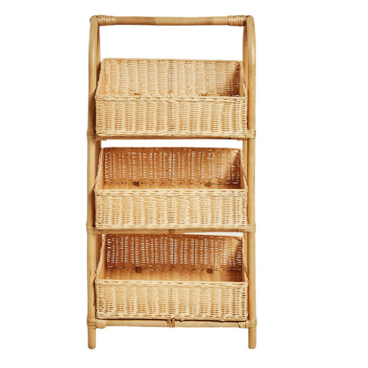 Multifunctional shelf with woven baskets Bowlift