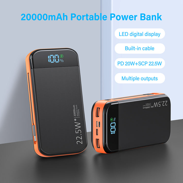 Powerbank with Integrated Digital Charging Display and Multiple Fast Charging Function Bowlift