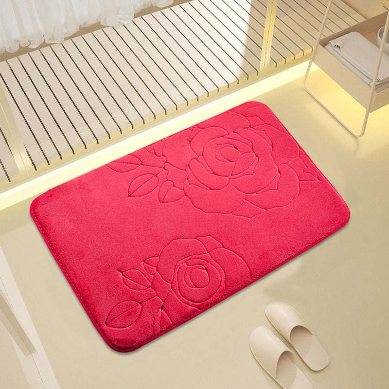Decorative Rose Pattern Bath Mat Bowlift