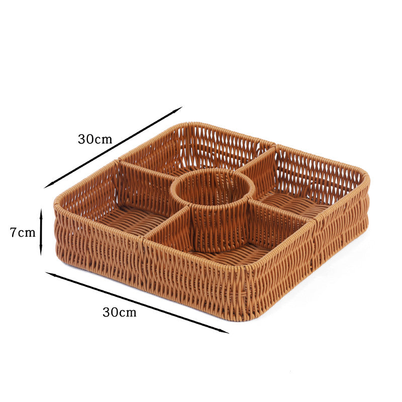 Multi-Compartment Woven Storage Basket Bowlift