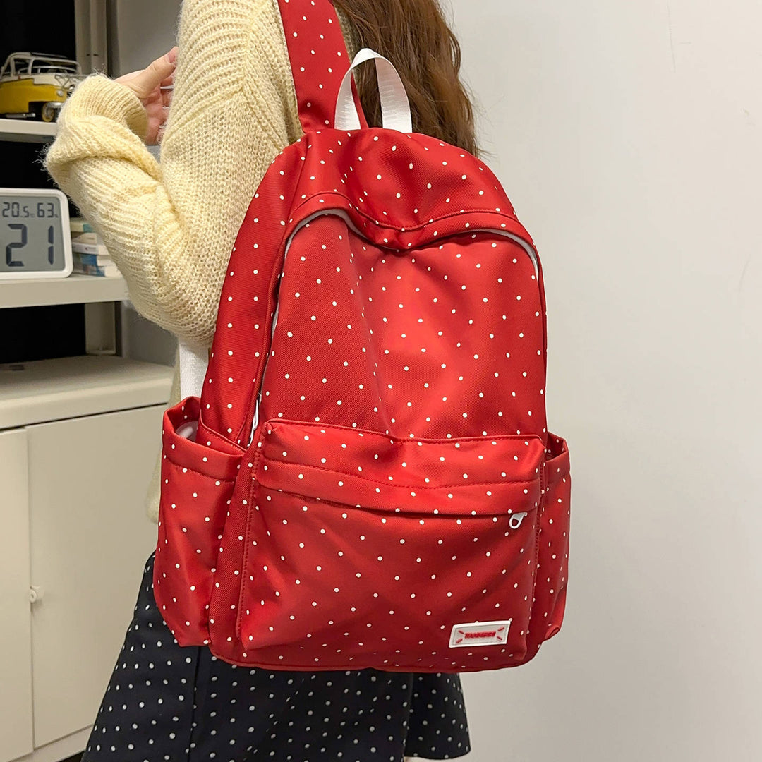 Stylish Polka Dot Backpack Bowlift