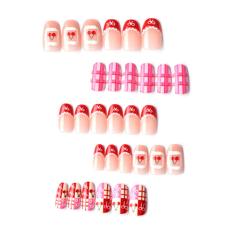 Artistic Holiday-Themed Press-On Nail Design Bowlift