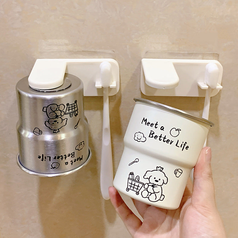 Wall-mounted toothbrush holder made of stainless steel Bowlift