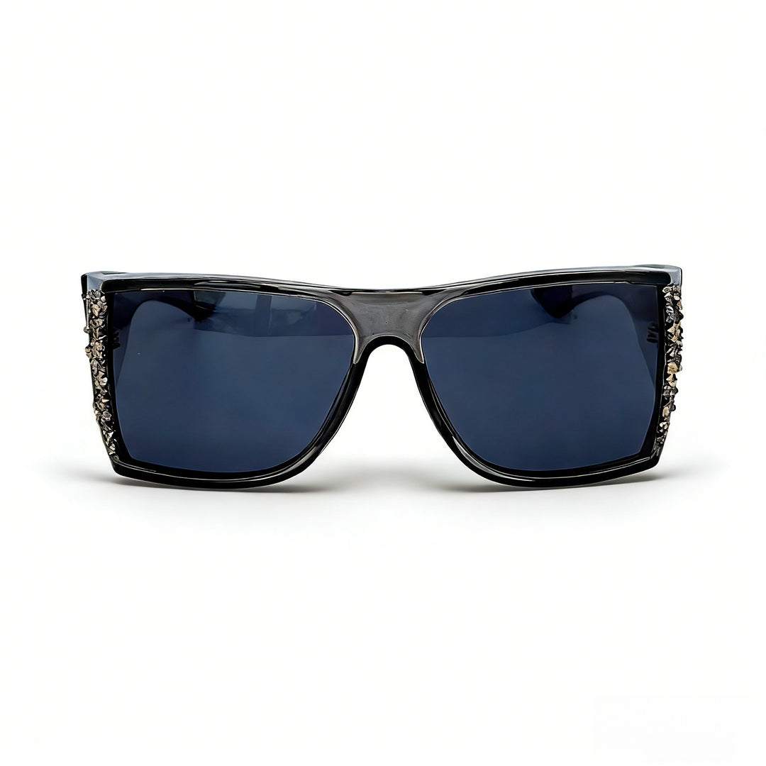 Women's Sporty Sunglasses with Sparkling Appliqués Bowlift