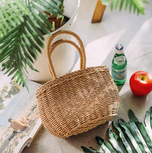 Basket bag with braided handles Bowlift