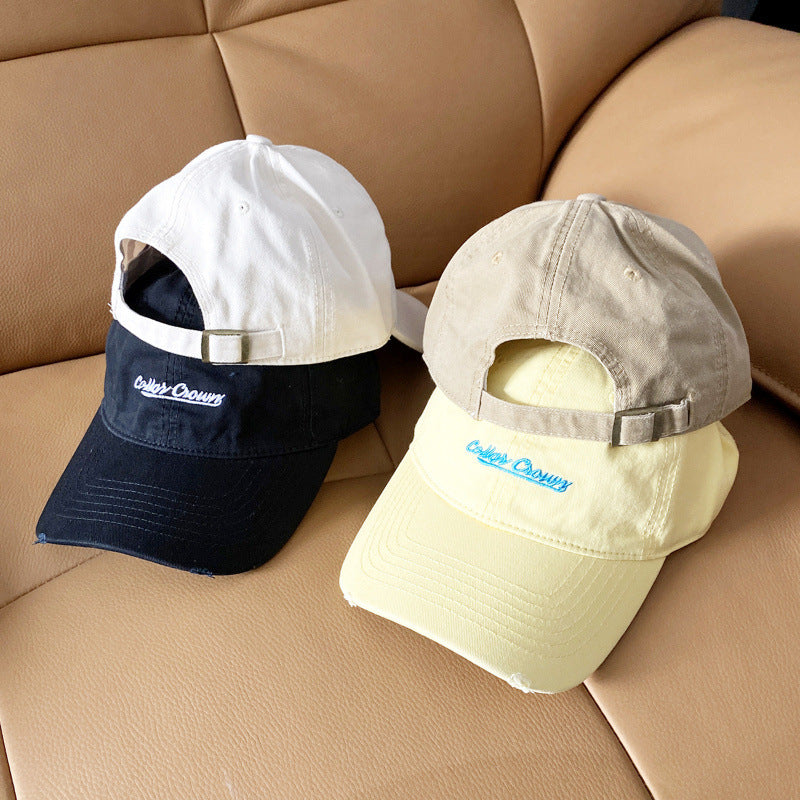 Women's Casual Distressed Cotton Baseball Cap Bowlift