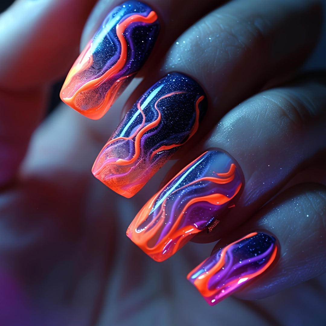 Artistic Flame Effect Nail Art Bowlift