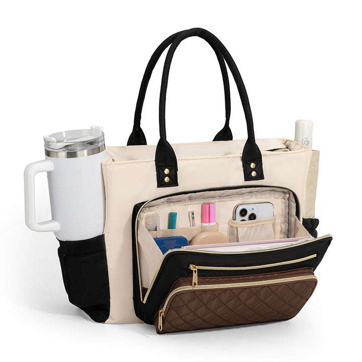 Handbag with Elegant Quilted Look Bowlift