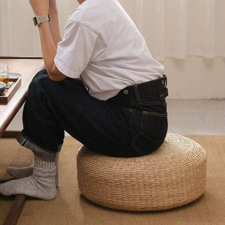 Handcrafted Natural Fiber Pouf Bowlift