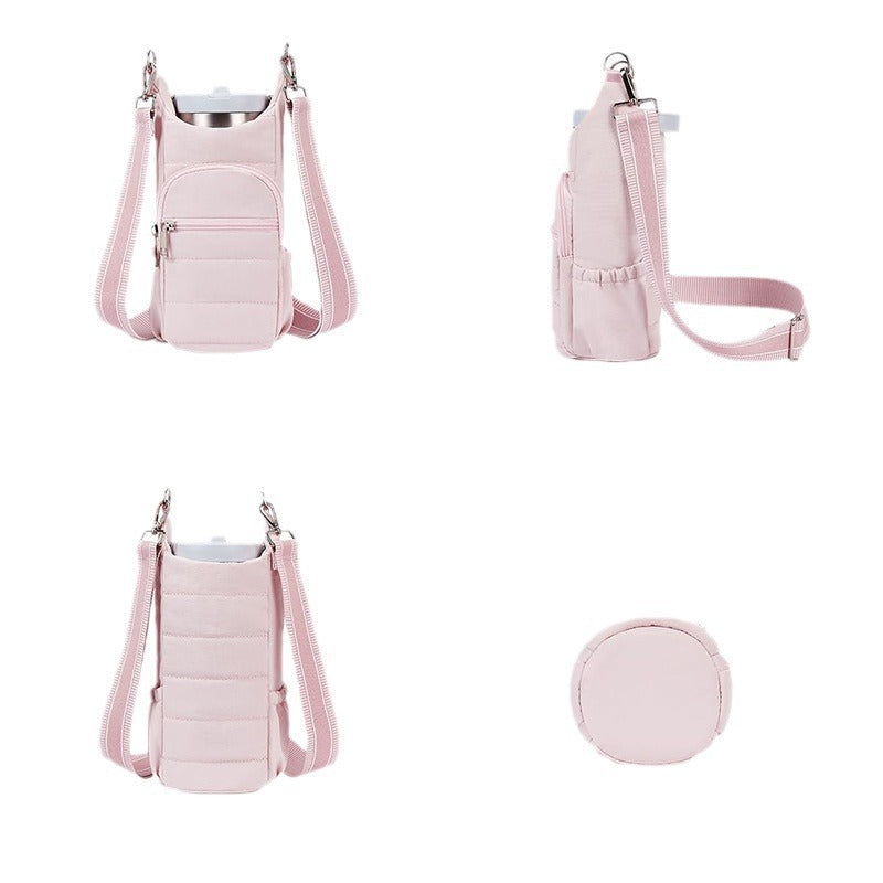 Practical shoulder bag with insulated drink holder Bowlift