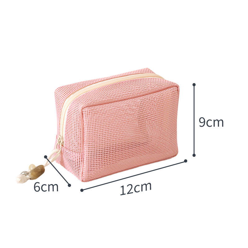Mesh Zippered Toiletry Pouch Bowlift