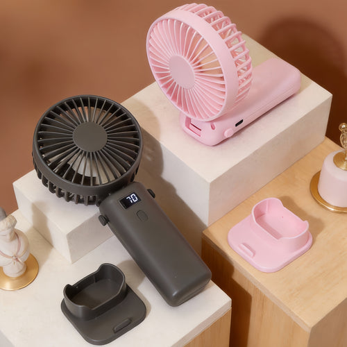 Women's Portable Fan with LED Display and USB Connection Bowlift