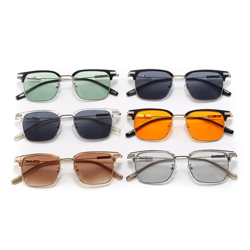 Women's square sunglasses with lightweight metal frame and wide temples Bowlift