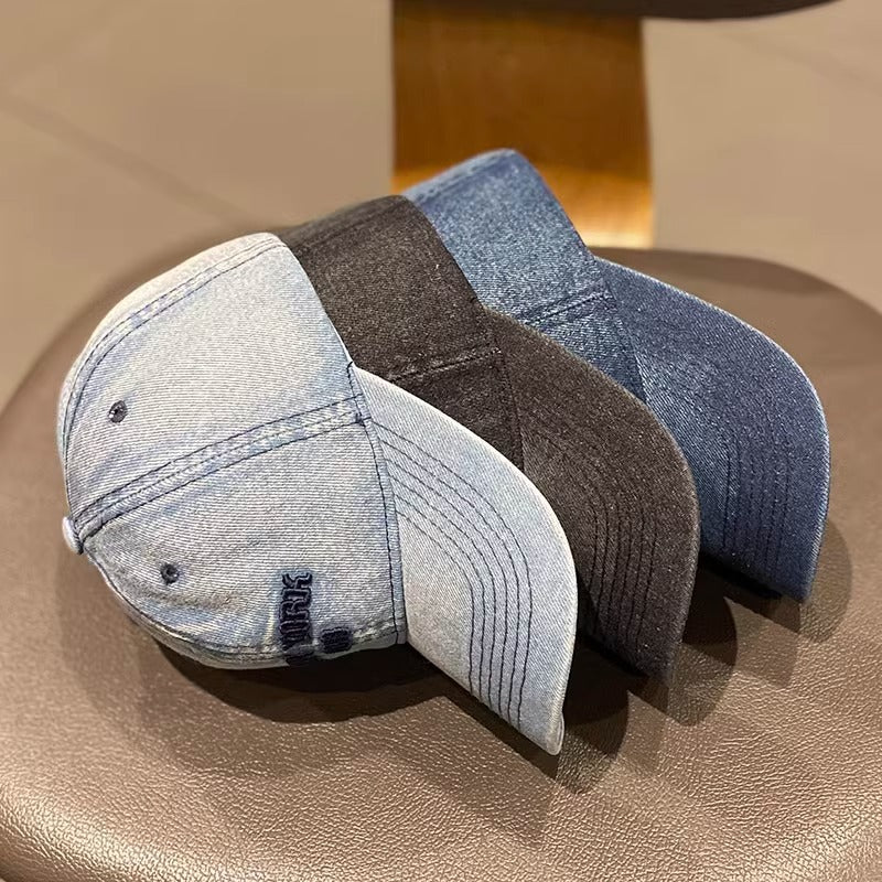 Women's Vintage-Inspired Denim Baseball Cap Bowlift