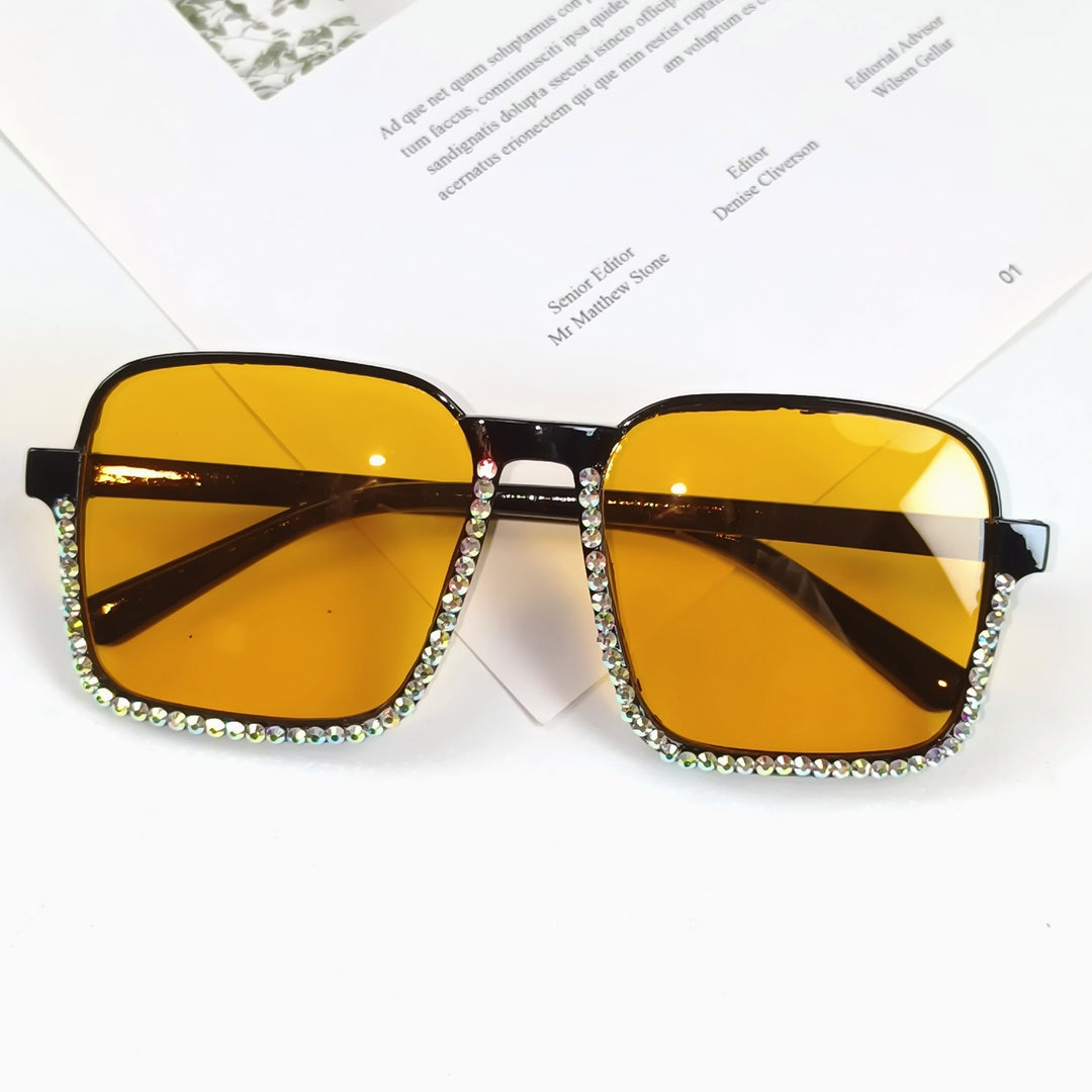 Ladies Glamorous Sunglasses with Sparkling Rhinestone Embellishment Bowlift